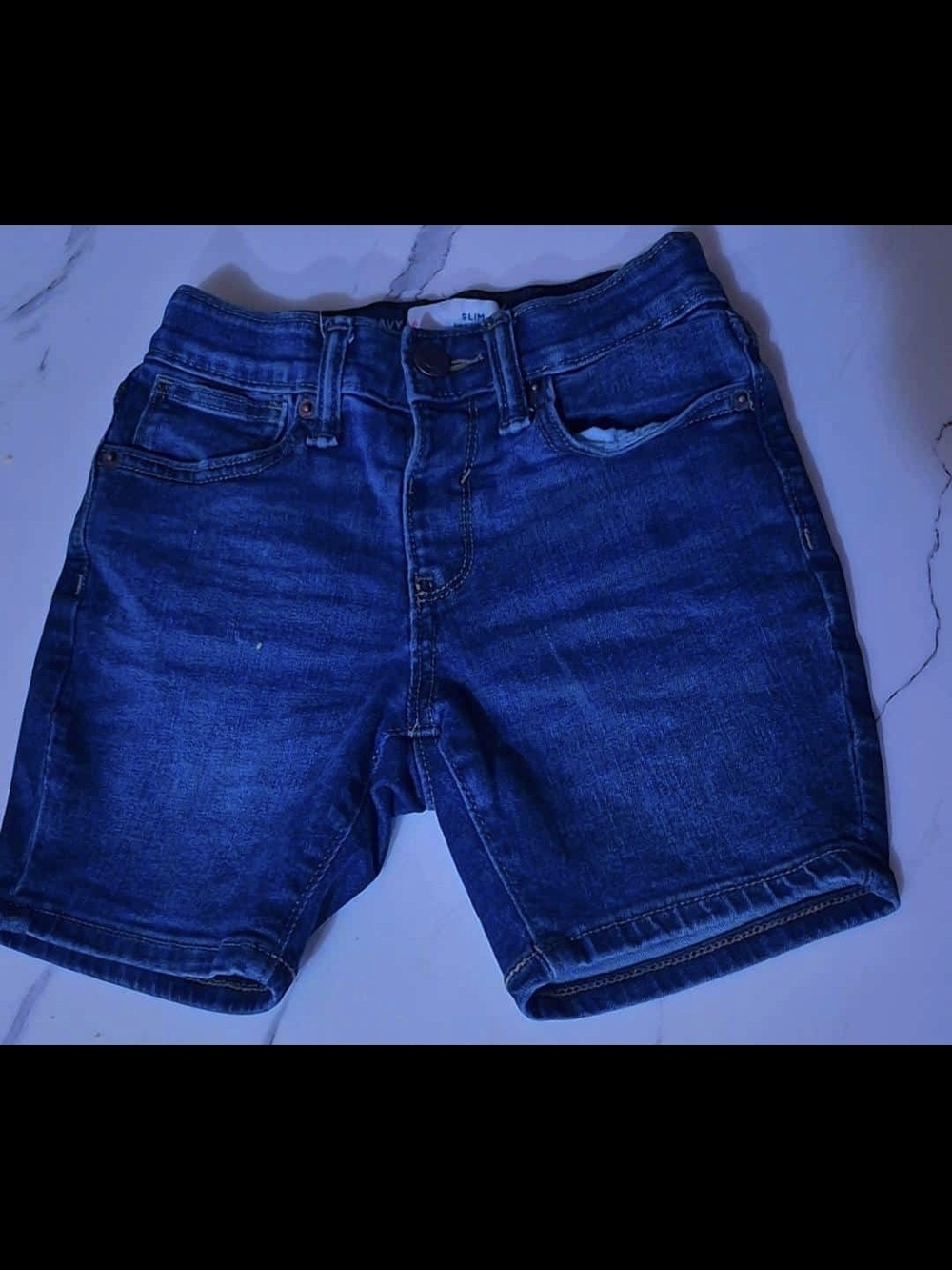 Classic Slim Dark Blue Jean Shorts for Women